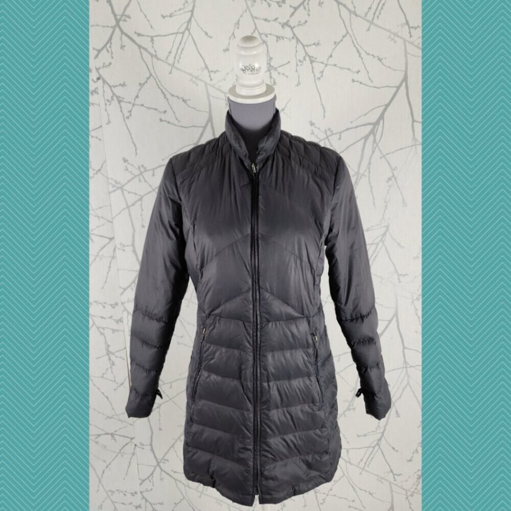 Gotcha Glacier Gray Down Filled Full Zip Midi Puffer Jacket